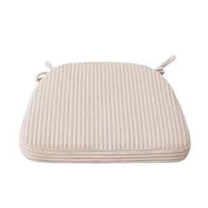 HIGOGOGO D-Shaped Chair Pads Cushions for Dinner Chairs, 17 x 16 Inch Supportive Cushion with Ties, Removable Overstuffed Chair Cushion, Set of 1, Beige