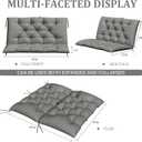 Porch Swing Cushion with Backrest,Waterproof Bench Cushion for Outdoor Furniture,2-3 Seater Replacement Thickened 5 in swing cushion,with Ties,Patio,Outdoor,Backyard and Garden (Light Grey,40x40 in)