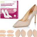 Heel Grips Metatarsal Pads Set for Pain Relief - Bukihome Ball-of-Foot Cushions for Forefoot Pain Relief, Metatarsalgia Mortons Neuroma, Heel Liners for Back Heel Pains Loose Shoes, Men Women (Beige)