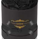 NATROSES 7 Piece Preserved Roses in a Box, Preserved Flowers for Birthday, Flower Gifts for Mothers Day (Black) (Medium)