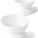 Cat Water Bowl, 16 OZ Ceramic Elevated Cat Bowls, 15 Tilted and Raised Pet Food Dish, Anti Vomiting Protect Pets' Spines and Whisker Fatigue (2 Pack, White)