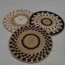 Tatuo 3 Pcs Boho Wall Basket Decor Decorative Bulrush Woven Basket Wall Decor Art Round Farmhouse Hanging Baskets for Kitchen Rustic Home Summer Decorations, Multi Sizes (Classic)