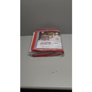 ZOBER Christmas Ornament Storage Box - Stores 128 Ornaments W/ 2 Sided Zipper - Flexible Plastic Christmas Ornament Storage Containers - 3 Inch Cube Compartments - Red