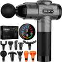 TOLOCO Massage Gun, Deep Tissue Back Massage for Athletes for Pain Relief, Percussion Massager with 10 Massages Heads & Silent Brushless Motor, Mothers Day Gifts, Carbon