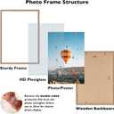 JCJMY 16x24 Picture Frame Set of 3 for Poster Photo Picture and 40x60 cm Canvas, Horizontal and Vertical Formats for Wall Hanging, 16 x 24 Wall Gallery Poster Photo Frame, 3 Pack, Rustic Brown