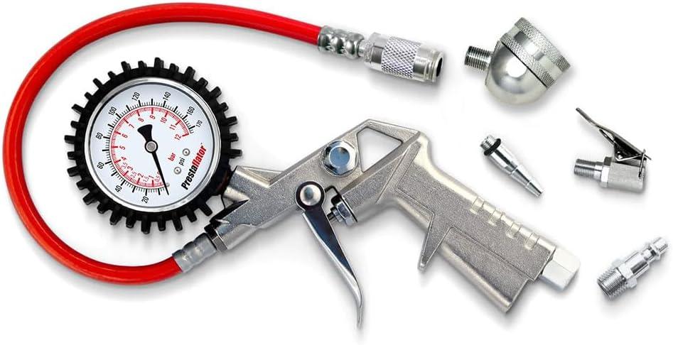 Prestaflator Bike Tire Inflator, Presta & Schrader Valve Air Compressor Tool  Works with Tubeless & Standard Tires  Bike & Car Air Compressor Tire Inflator for MTB & Road Bikes