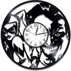 Joker and Harley Wall Clock Xmas Gift for Fan DC Comics Vinyl Record Wall Clock Harley Birthday Gift Idea for Man Movie Original Home Decor Suicide Squad Handmade Clock 12 Inch