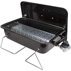 Omaha Go Anywhere Portable Gas Grill - Mini BBQ Propane Grill for Camping, RV, Tailgate - Cooks 8 hamburgers at once - Long Life Steel - Foldable Legs