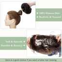 S-noilite Messy Bun Hairpiece Real Human Hair for Women Tousled Updo Scrunchie Donut Chignon Realistic Natural Bun Hair Piece Natural Black
