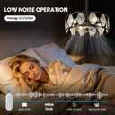 Crystal Caged Ceiling Fans Lights: 18.9'' Farmhouse Fandelier Ceiling Fan with Remote 6 Speeds Black Semi Flush Mount Industrial Chandelier Modern Low Profile Ventilador de Techo for Bedroom Kitchen