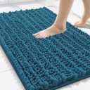 Smiry Bathroom Rugs Mat 30x20, Extra Soft Absorbent Chenille Bath Rugs, Non Slip Rubber Backing Machine Washable Quick Dry Bath Mats for Bathroom Floor, Tub, Shower, Home Accessories, Peacock Blue