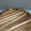 Blushtier 28in Extra Large Round Ottoman Tray with Handles Solid Circle Acacia Wood Decorative Serving Tray Oversized for Living Room, Coffee Table, Breakfast in Bed Tea Fruit
