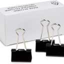 Amazon Basics Sturdy Binder Clips for Office Use, 96 Count (8 Pack of 12), Medium, 1.25 in, Black