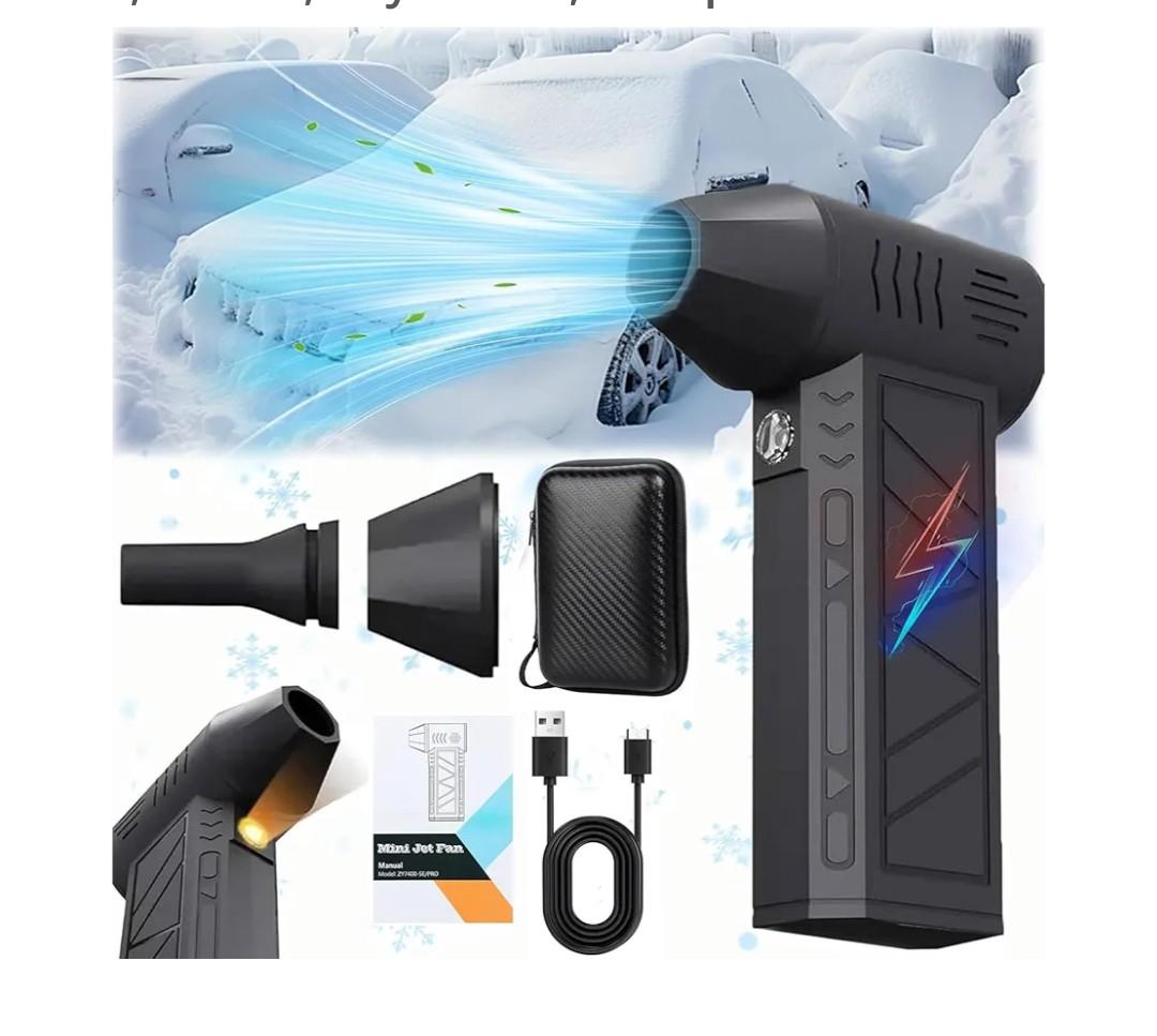 Snow Whiz Led Turbo Blower,Mini Turbo Snow Blower, Snowwhiz Turbos Blower Hand Held,Turbo Breeze Electric Blowers with Led, Air Duster Cordless Cleaner for Car,Home,Keyboard,Computer
