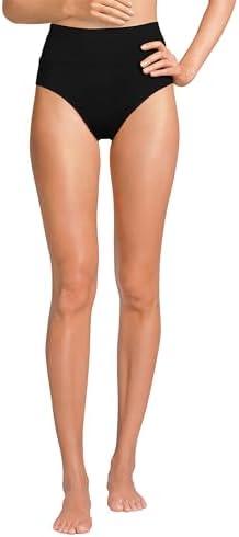 Lands' End Women's Chlorine Resistant Pinchless High Waisted Bikini Bottoms, XXL