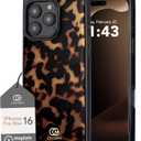 Cocomii - Rectangle Case Compatible with iPhone 16 Pro Max - Compatible with MagSafe, Tortoiseshell Pattern, Animal Print, Glossy, Magnetic Phone Case for iPhone 16 Pro Max 6.9 inch, Black/Brown