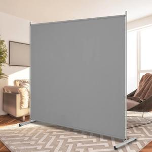 RANTILA Single Large Panel Room Divider, Privacy Screen for Office, Partition Separators, Freestanding Divider 71''W x 71''H, Grey (1 Large Panel)