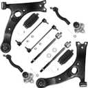 12PCS Suspension Kit Front Lower Control Arm w/Ball Joint TieRod Sway Fits for Toyota Corolla 2003 2004 2005 2006 2007 2008 All Models