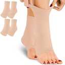 TZYSOKC Ankle Brace Compression Sleeves Open Toe Compresion Socks 8-15mmHg for Women Men,Plantar Fasciitis Socks with Arch Support Beige S/M, SINGLE PACK (1 ANKLE BRACE)