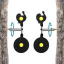 2-Pack Spinner Shooting Targets Auto Reset Steel Resetting Gun Target Heavy Metal Steel Spinning Target for Shooting