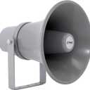 Pyle Indoor Outdoor PA Horn Speaker - 9.7 Inch 20-Watt Power Compact Loud Sound Megaphone w/ 400Hz-5KHz Frequency, 8 Ohm, 70V Transformer, Mounting For 70V Audio System - PyleHome PHSP101T (Gray)