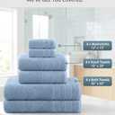 Casa Platino Premium Cotton Bath Towel 12 Piece Set - Super Soft, Quick Dry & Absorbent - 4 Bath, 4 Washcloths, 4 Hand Towels for Bathroom - Hotel Quality & Suitable for Family - Cerulean Blue