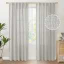 YoungsTex 38 Inch Wide Light Grey Linen Curtains 84 Inch Length for Living Room, Light Filtering Back Tab Window Drapes with Rod Pocket for Bedroom Office, 38 X 84 Inch, 2 Panels
