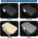 Car Center Console Cover Fit for Volkswagen Atlas Leather Armrest Cover with 2 Storage Bags Waterproof Console Cover Scratch & Wear Resistant(Beige)