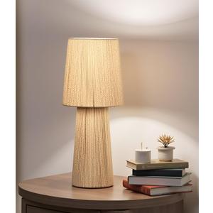 Cruisers Cach 16" Contemporary Rope Table Lamp, Natural Color. Complete with Lampshade