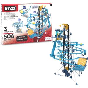 K'NEX - Marble Coaster Run with Motor 504 Pieces, STEM Building, Kid Construction Set Ages 8+ (48.26 cm x 40.64 cm x 63.5 cm)
