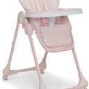 Little Folks by Delta Children 2-in-1 SlimFold High Chair for Babies and Toddlers, Pink