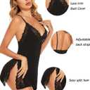 Avidlove Women's Lingerie Sexy Nightwear Spaghetti Strap Nightgown Babydoll Chemise (Medium, Black)