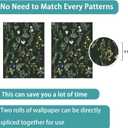 2 x Removable Peel and Stick Wallpaper Boho 17.5 x 118 in Floral for Bedroom Bathroom Easy Peel Off Stick on Wallpaper Contact Paper Renter Friendly Wall Paper (Dark)