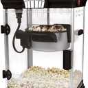 West Bend Stir Crazy Movie Theater Popcorn Popper, Gourmet Popcorn Maker Machine with Nonstick Popcorn Kettle, Measuring Tool and Popcorn Scoop for Popcorn Machine, 4 Qt., Black