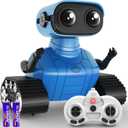 Hamourd Robot Toys for Boys Girls, Rechargeable Remote Control Emo Robots with Auto-Demonstration, Flexible Head & Arms, Dance Moves, Music, Shining LED Eyes for 5+ Years Old Kids (Standard, Blue)