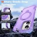Compatible with iPhone 16 Plus Case 6.7'' with Magnetic Ring Stand [Military Drop Protection][Compatible with MagSafe] Shockproof 16 Plus Phone Case for Men Wowen,Purple
