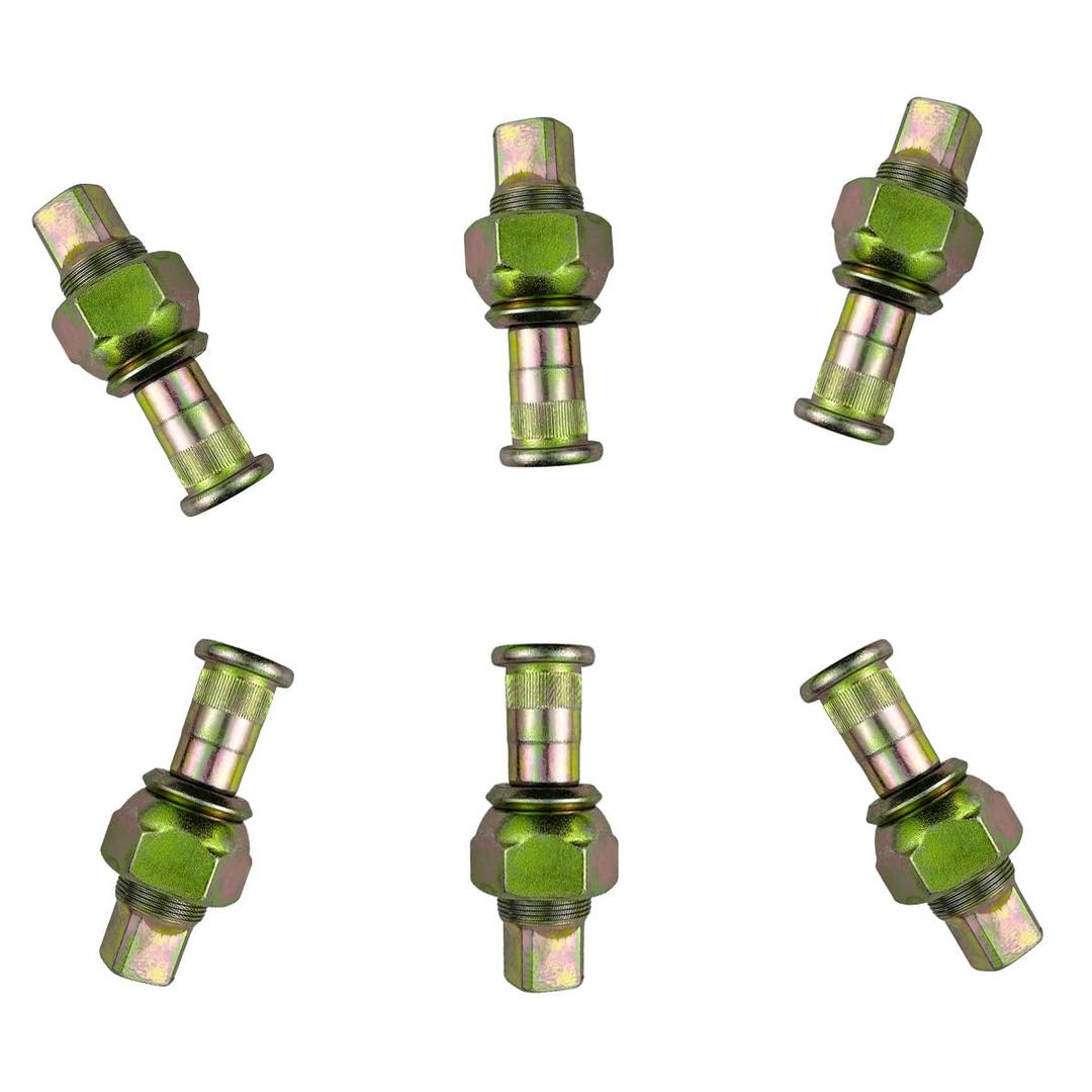 Set of 6 Rear Left Side Wheel Nuts & Stud Kit Fit for Isuzu NPR, NPR-HD, NQR, NRR, Replaces 8-97147-612-2, 8-97359-805-0, 8-97359-809-0