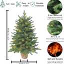 3ft Pre-Lit Mini Fir Christmas Tree,Artificial Pine Xmas Tree,106 PE Branches Tips & 84 PVC Branches Tips & UL Certification LED Lights & Burlap Wrapped Base for Tabletop Desk,Battery Operated