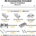 hunhun 20-Pack 3.3ft/1Meter U Shape LED Aluminum Channel System with Milky Cover, End Caps and Mounting Clips, Aluminum Profile for LED Strip Light Installations, Very Easy Installation