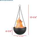Aspen Creative 61168-02-1, Hanging Fire Flame Light Prop for Halloween, Christmas and Party Decor Black