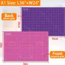 Self Healing Cutting Mat A1 24"x36" Double Sided 5-Ply Craft Mat for Sewing, Quilting, Fabric, Scrapbooking Pink/Purple