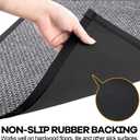 Hargiis Kitchen Rug, Rubber Non Slip Kitchen Rugs Washable, Absorbent Runner Mat for Floor, Machine Washable Standing Mats for in Front of Sink, Door, Laundry, Entryway, Hallway (Black, 36" 24")