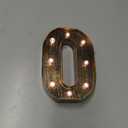 Golden Black Led Marquee Letter - Industrial, Vintage Style Number Sign for Cafe