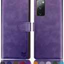 SUANPOT for Samsung Galaxy S20 FE Leather Wallet case with RFID Blocking Credit Card Holder, Flip Folio Book PU Cell Phone Cover for S20FE 5G Shockproof case Pocket for Men for Women 6.5 Purple
