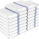 Zeppoli Classic Dish Towels - 15 Pack - 14" by 25" - 100% Cotton Kitchen Towels - Reusable Bulk Cleaning Cloths - Blue Hand Towels - Super Absorbent - Machine Washable