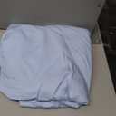 Bamboo Viscose Flat Sheets Only, Sateen Weave Calking Size Flat Sheet Only, Luxury Soft Cooling for Hot Sleepers, Silky Breathable (Light Blue, Calking) 106'' x 108''