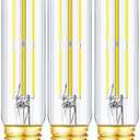 T10 Led Bulb,Dimmable 6W Led Tubular Bulbs, 60 Watt Incandescent Bulb Equivalent, 5000K Cool White, Clear Glass, E26 Base Lamp Bulb, for Cabinet Display Cabinet etc. (Cool White-3P)