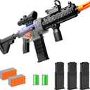 Realistic Toy Gun for Nerf Guns Darts, Foam Blaster - with Scope 100 Soft Bullets 3 Magazines, Semi-Auto Sniper Rifle Electric M416 Machine Guns for Boys 6-12 Age Kids and Adults