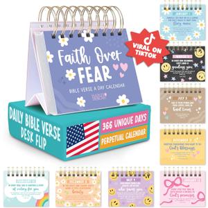 Daily Bible Verse Desk Flip Calendar 2026 - Daily Scripture Flip Calendar, Inspirational Desk Calendars 2026, Christian Perpetual Calendars, Motivational Quotes for Desks, Christian Graduation Gifts