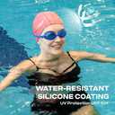 COOLMATE Fabric Swim Cap for Adult Women Men, Silicone Water-Resistant Layer, Cloth Swim Cap Gifts for Swimmers, Lightweight and Comfortable, Perfect for Pool, Beach, Lap Swimming (Dark Pink, M) (Pink, M)